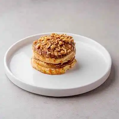 Peanut Butter Vanilla Pancakes with Maple